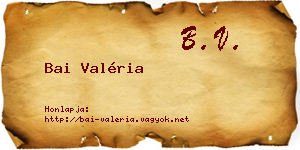 Bai Valéria névjegykártya